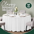 thumbnail image 6 of Exquisite Disposable White Plastic 120-Inch Round Tablecloth for Parties, 6 of 7