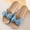 Blue, variant on Bowknot Linen Slide Sandals Breathable Non-slip Indoor Slippers Women's Casual Indoor Outdoor Flat Footwear Green 41