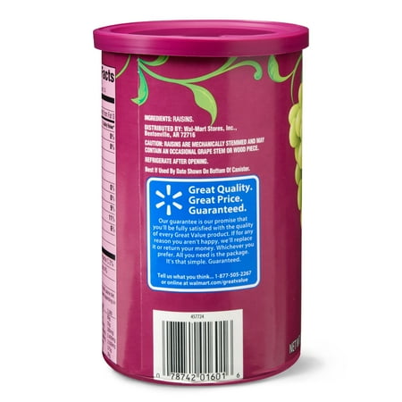 Great Value Sun-Dried Raisins, 20 oz