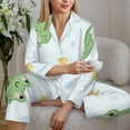 thumbnail image 6 of Vsdgher Kawaii Frogs Pajamas Set Long Sleeve Sleepwear Womens Button Down Nightwear Pj Sets-Small, 6 of 7