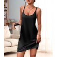 thumbnail image 3 of Sleeveless Nightgowns for Women with Pockets Spaghetti Strap Dress Racerback Chemise Night Gowns Black XL, 3 of 7