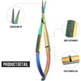 thumbnail image 2 of ABPETE 2 Pieces 4. 7 Inch Eyebrow Scissors Curved Tip Embroidery Scissors Spring Action Stainless Steel Cutting Eyebrow Trimming Craft(Multi-color), 2 of 7