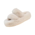 thumbnail image 3 of Pantuflas Peludas Para Mujer, Zapatos De Casa De Felpa Peluda Para El Hogar, Interior, Exterior, Dormitorio, 40 Beige Sunnimix Zapatillas deslizantes, 3 of 8