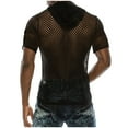 thumbnail image 7 of Men's See Through Fishnet Mesh Crop Tops Hollow Out Fishing Net Casual Solid Color Top Fitted Muscle Top, 7 of 7