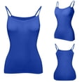 thumbnail image 6 of Tank Top for Women with Built in Bra Padded Adjustable Spaghetti Strap Camisoles for Layering Scoop Neck Fitted Undershirts Blue 2XL, 6 of 7