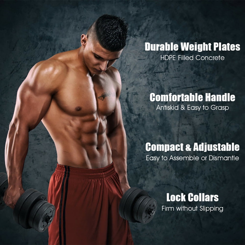Resenkos 66 Lbs Fitness Dumbbell Weight Set with Adjustable Weight Plates and Handle