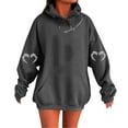 thumbnail image 2 of Craaazy Women's Shirts Fashion Print Drawstring Hooded Sweatshirt Long Top With Long Sleeves And Pockets Gifts For Women, 2 of 4