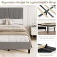 thumbnail image 7 of Full Size Platform Bed Frame with Fabric Upholstered Headboard and Wooden Slats Support,Fully Upholstered Mattress Foundation,Modern Platform Bed Frame,No Box Spring Needed,Easy Assembly, 7 of 7