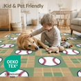 thumbnail image 4 of ODIKA With Repeating Ball Motif And Team Pennant Trim Baseball Field Sport Playful Stain Resistant Low Profile for Dorm Room, Small Living Apartment, 4 of 7