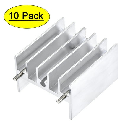 

25x23x16mm TO-220 Aluminum Heatsink for Cooling MOSFET Transistors Diodes with 2 Support Pin Silver Tone 10pcs