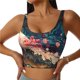 thumbnail image 1 of Fotbe Abstract Peacock Painting Sujetador Deportivo Largo sin Aros para Mujer con Almohadillas y Soporte Medio, Transpirable y Absorbente, Camiseta Tipo Chaleco o Tank Top-Large, 1 of 8