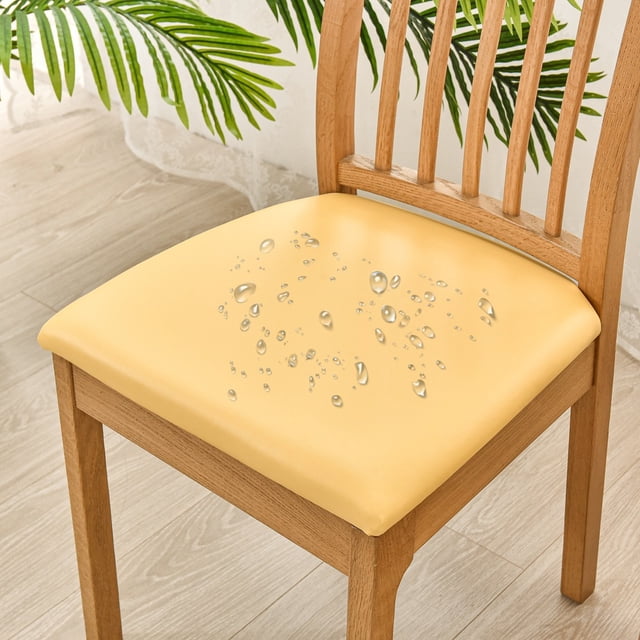 Juego de cojines cuadrados de cuero PU impermeables, funda para asiento de silla, funda protectora para silla de hotel, funda para cojín para el hogar