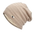 thumbnail image 2 of Tittly Winter Hats Beanie Womens And Mens Pullover Caps Ladies Knitted Hats Open Cotton Pile Caps Ear Guards Warm Caps Mens Skull Caps Hats for Women Beige One Size, 2 of 4