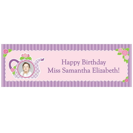 Fun Express Tea Party Photo Custom Banner