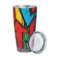 thumbnail image 2 of KLL Colorful Arrow Graffiti Pattern Print 40oz Stainless Steel Insulated Car Cup with Spillproof Lid - Keep Your Drink Hot or Cold on the Go-Without Straw, 2 of 8