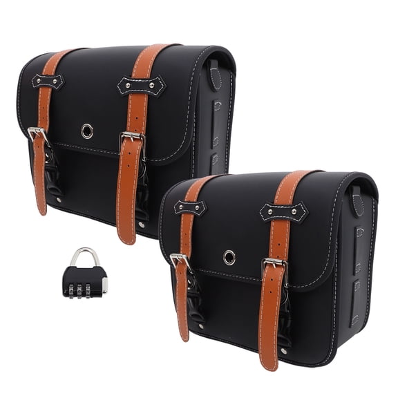 FENGGUIQU 2Pcs Motorcycle Side Bags Large Capacity Weather Resistant Style Storage Saddlebags