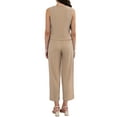thumbnail image 3 of INSPIRE CHIC 2 Piece Sets for Women's High Waist Pockets Textured Dressy Casual Lounge Pants Suit Set L Coffee Brown, 3 of 6