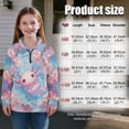 thumbnail image 7 of COEQINE Quarter Zip Sweatshirt for Girls 9-10 Years, Loose Fit Long Sleeve Pullover with Drop Shoulder, Comfortable Fall Clothes for School Workout, Axolotl Pink Flower, 7 of 7