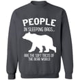 thumbnail image 2 of OXI Crewneck Sweatshirt - The Bear World, Basic Casual Sweatshirts for Men's and Women Fleece Sweatshirt Long Sleeve - Charcoal 2X-Large, 2 of 2
