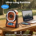 thumbnail image 6 of DAYBETTER 3-in-1 Portable Camping Misting Fan, 10000mAh Rechargeable Battery, 350mL Water Tank, 4-Speed Tent Fan with LED Light & Power Bank for Patio, Beach, Outdoor, Orange, 6 of 7