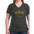 thumbnail image 1 of CafePress - Sunflower Garden Bird T Shirt - Women's V-Neck Dark T-Shirt, 1 of 1