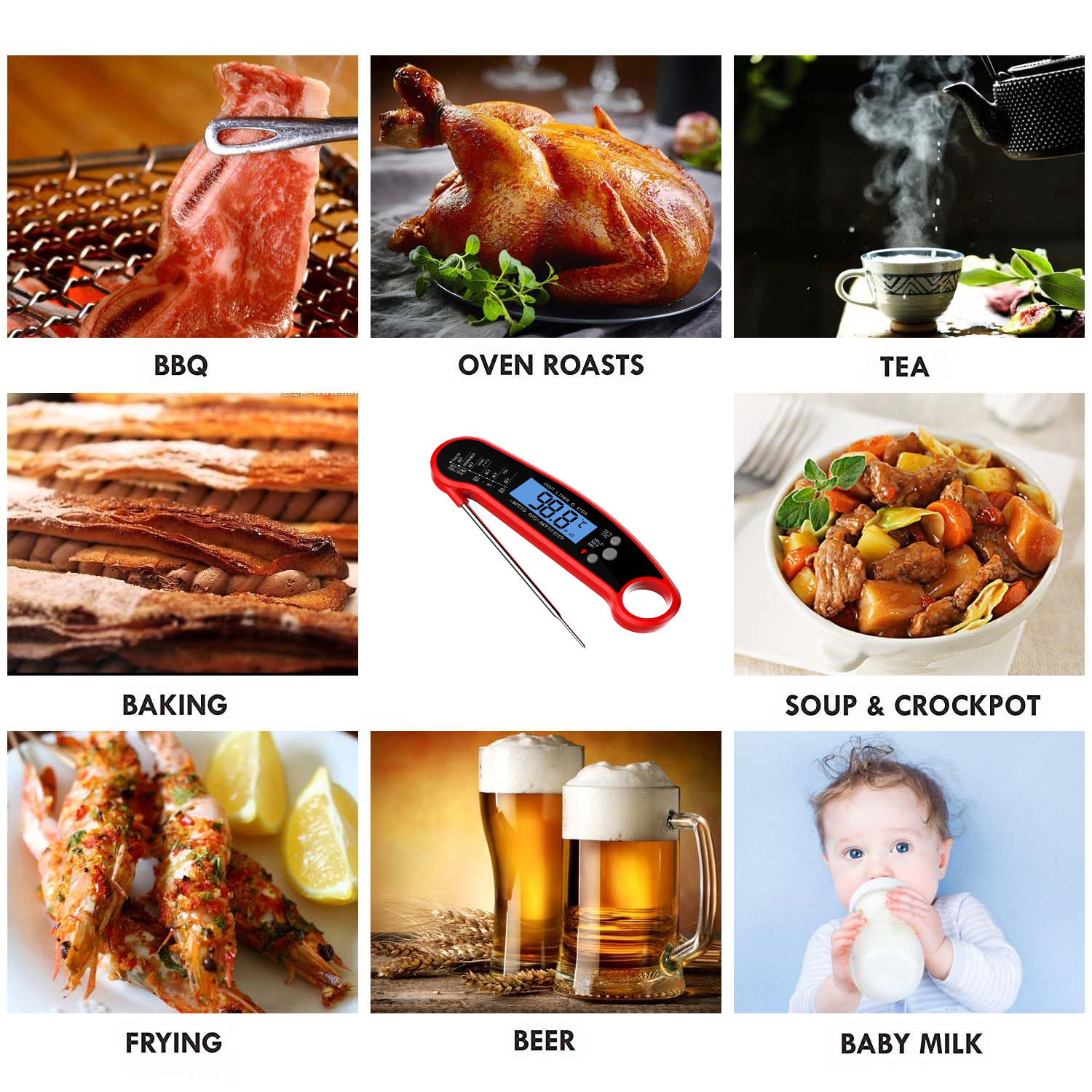 Digital Meat Thermometer for Grilling & Cooking photo 8