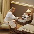 thumbnail image 4 of HOMCOM Floating Nightstand Set of 2, Bedside Table with Drawer and Shelf, 4 of 10