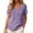 Light Purple, variant on CAIVO Women Blouses Dressy Casual Short Sleeve Crew Neck Embroidered Loose Fit Tops Solid Color Leisure Shirts