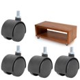 thumbnail image 1 of YOPTOP Lot de 4 Roulettes de Remplacement en Plastique pour Meubles 1,5 Pouce de Diamètre Noir Petite Roulette Filetée pour Armoire Roue de Bureau Meubles de Bureau Plaque Pivotante à Vis, 1 of 8