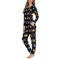 thumbnail image 2 of Renewold Cozy Colorful Lights Pajama for Women 2 Pieces Warm PJ Pants Set with Big Pockets Fahion Christmas Day Long Sleeve Sleepwear Athletic Clothing Size M, 2 of 4