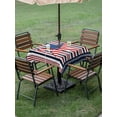thumbnail image 5 of Square Outdoor Tablecloth with Umbrella Hole 4th of July Outside Table Cloth Waterproof Patio Table Cover Independence Day American Flag Star Striped Zipper Tablecloths for Picnic Camping 54x54 Inch, 5 of 8