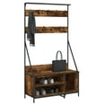 thumbnail image 3 of Clothes Rack with Shoe Storage Smoked Oak 100x41x184 cm, 3 of 9
