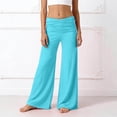 thumbnail image 3 of Oiyii Ruched High Waist Wide Leg Pants for Toddler Girls Solid Loose Casual Culottes Daily Wear Bottoms,Sky Blue, 3 of 4
