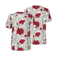 thumbnail image 3 of Daiia Leaves And Anemone Mens Baseball Jersey Button Down Shirts Short Sleeve Sports Uniforms-Medium, 3 of 9
