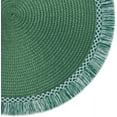 thumbnail image 3 of Fennco Styles Woven Textured Placemats with Fringe 15 Inches Round, Set of 2 – Green Braided Table Mats for Home, Dining Room Décor, Banquets, Indoor & Outdoor, Everyday Use and Special Events, 3 of 4