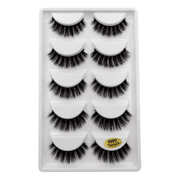 Pestañas naturales, pestañas postizas, pestañas cortas, pestañas postizas de visón tenues, 5 pares de pestañas postizas gruesas naturales, pestañas postizas, extensiones de maquillaje, pestañas postiz