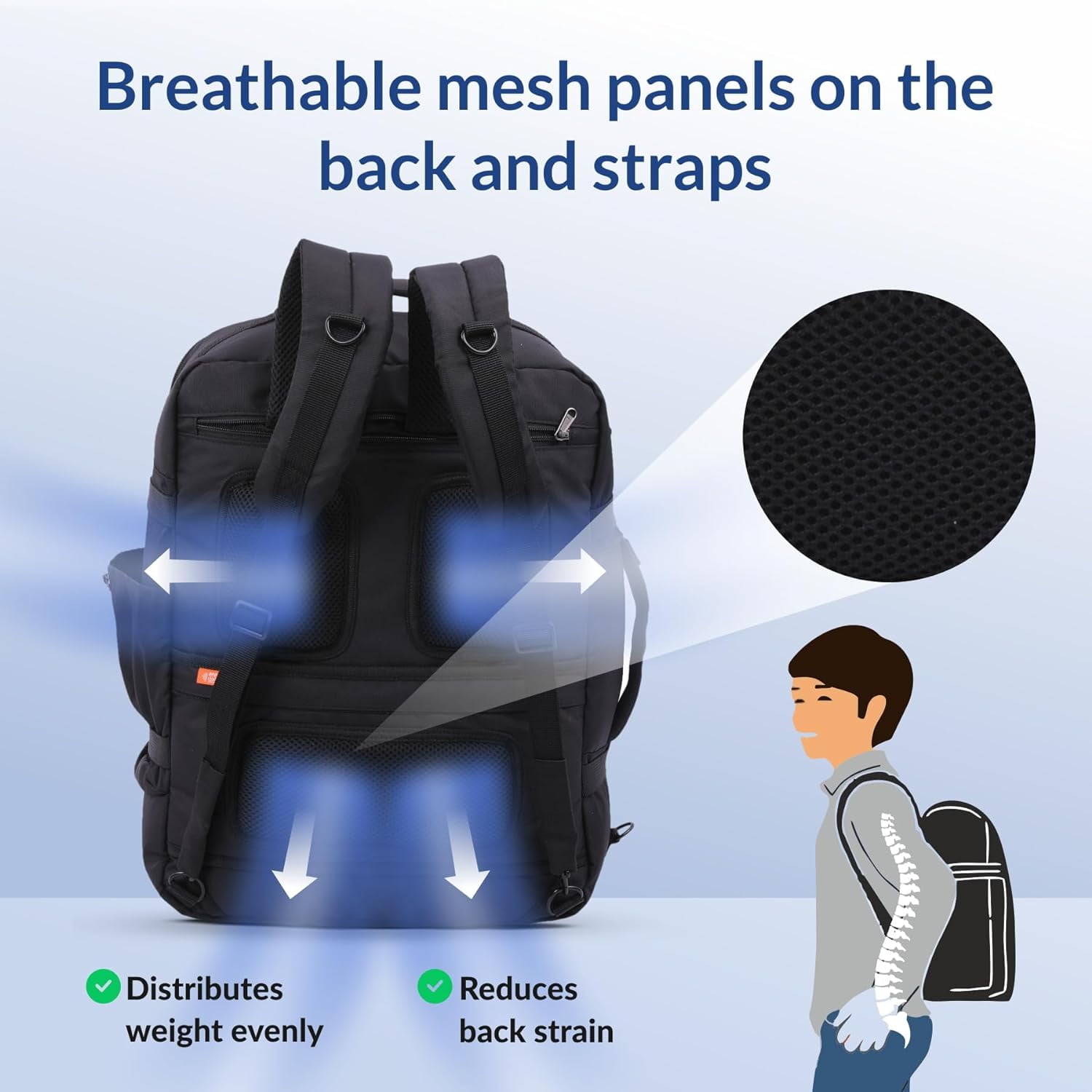 Aerolite Carry on Travel Backpack, 3 in 1 Multi Purpose Extra Large Water Resistant Lightweight Airplane Approved Weekender Bag Daypack for Men and Women, 37L, Black