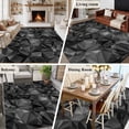 thumbnail image 5 of Large Area Rugs for Living Room Bedroom, Black Geometric 8'x10' Rug Washable Carpet Runner Indoor Outdoor, Contemporary Minimalism Abstract Pattern Non Slip Floor Mats Rug for Kitchen, Patio, 5 of 8