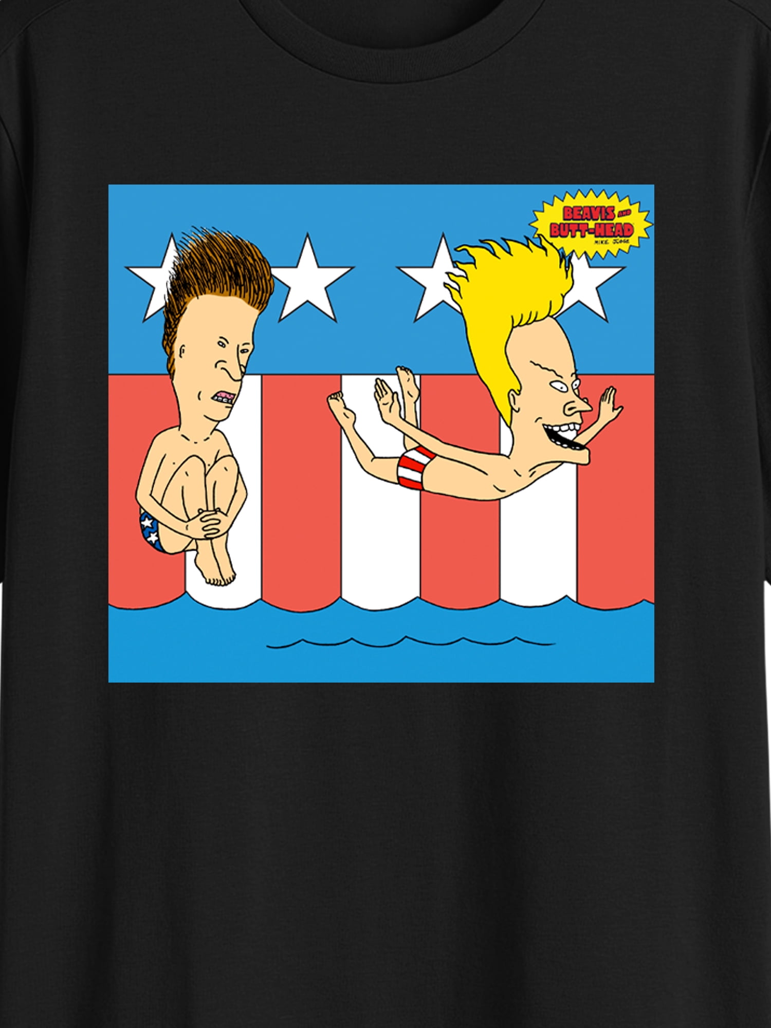 Beavis & Butthead, Men's & Big Men's Graphic Tee Shirt, 'Merica Patriotic Americana July 4th, Sizes XS-5XL