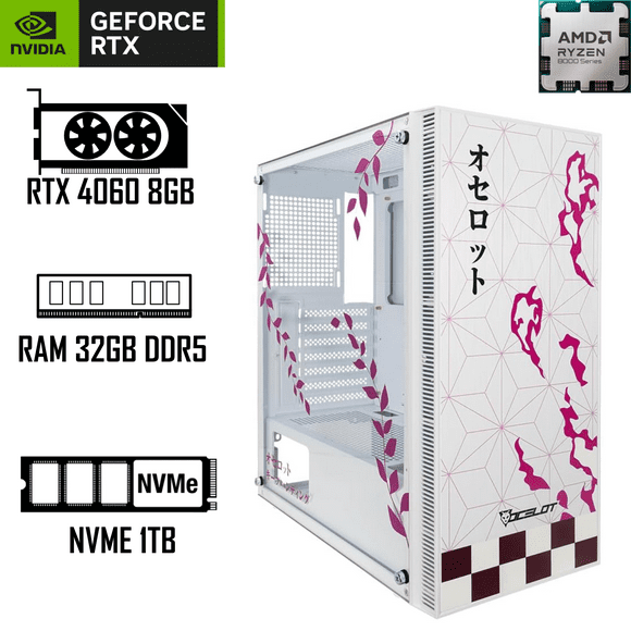 PC Gamer AMD Ryzen 7 8700G 32GB RAM DDR5 Nvme 1TB RTX 4060 +80