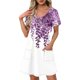 thumbnail image 1 of Vestido Corto de Verano Moda Gradiente Corto de Manga en V Cuello Vestido Casual, Poliéster Ligero de Verano, Lavado de Manos, 1 of 7