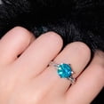 thumbnail image 2 of Women's Ring Charm Flower Delicate Blue CZ Adjustable Ring Fashion Wedding Jewelry, 2 of 2