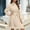 Beige, variant on TopLLC Long Sleeve Round-Neck Dress Women Fashion Slim Waist Dress Long Sleeve Solid Color Dress Women Dress
