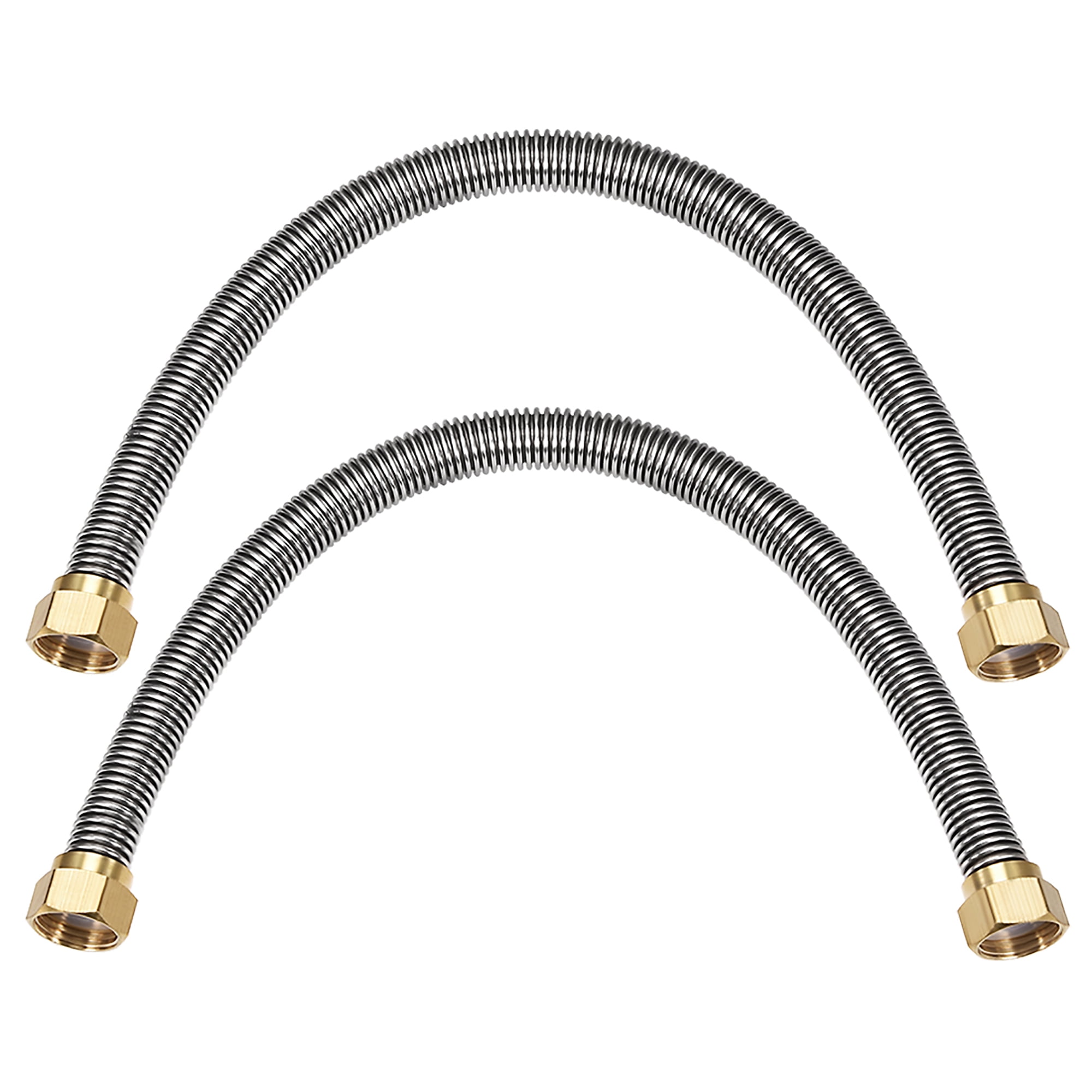 Uxcell 15.7inch Stainless Steel Corrugated Flexible Water Line G1/2