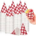 TRAHOO300 Pieces 6 Oz Snow Cone Cups Colorful Paper Cone Cup Bulk