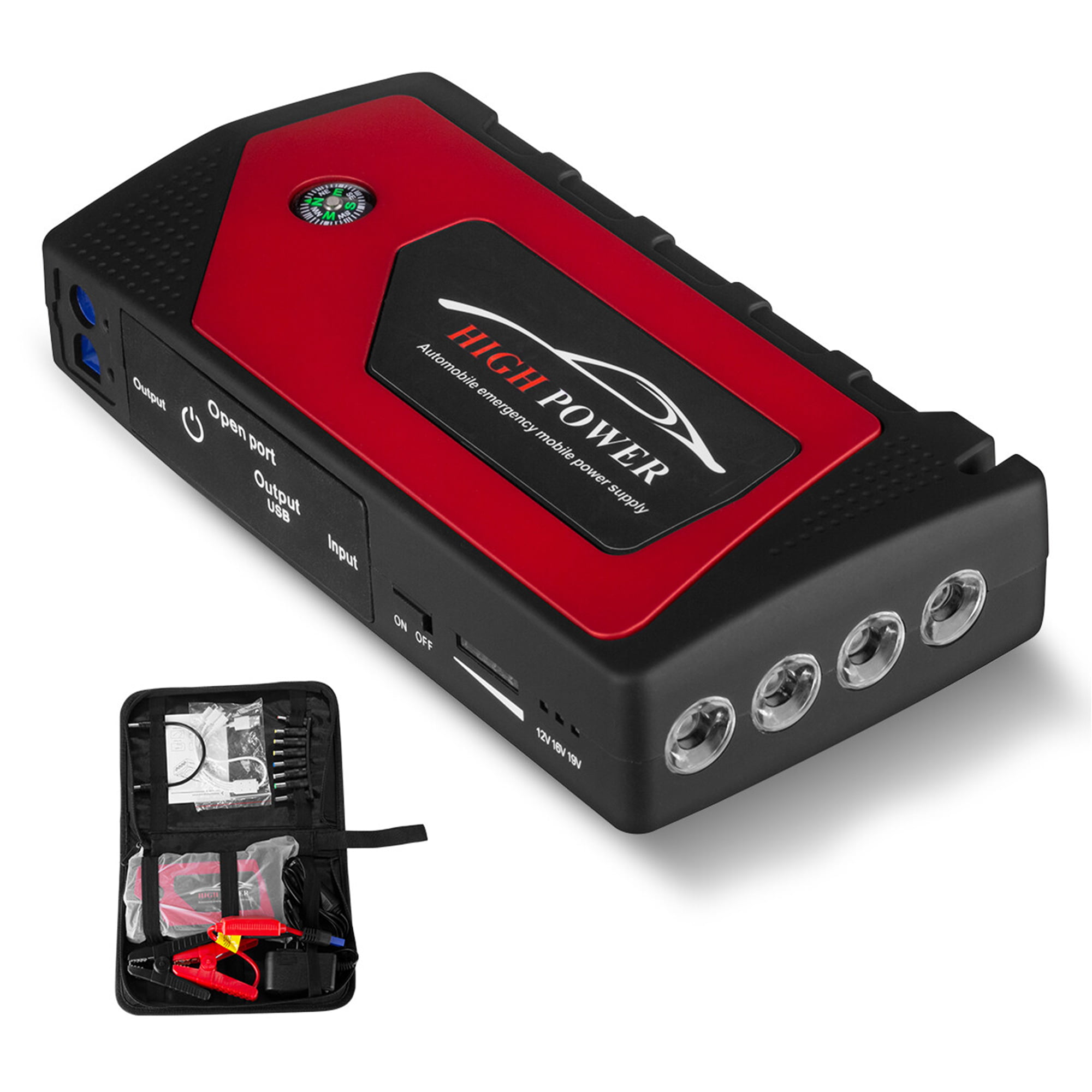 69800mAh 12V Car Jump Starter Portable 4 USB Port Charger LED Flashlight Power  Bank Battery Booster 