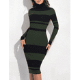 thumbnail image 4 of PrettyGuide Women's Turtleneck Sweater Dress Long Sleeve Ribbed Knit Stretch Midi Bodycon Dresses, 4 of 7