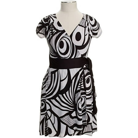 Women's Plus Print Jersey Wrap Dress