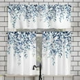 thumbnail image 4 of Alishomtll Kitchen Curtains and Valances Sets Blue Floral Print Kitchen Curtains 3 Piece Set 36 Inches Long,Rod Pocket, 4 of 9