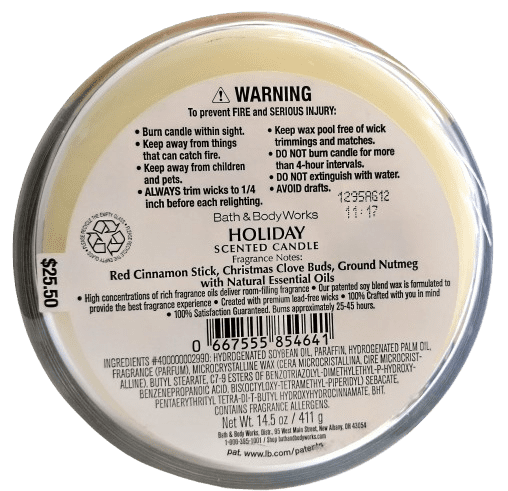 Bath & Body Works 14.5 oz Holiday Scented Jar Candle with Soy Blend Wax